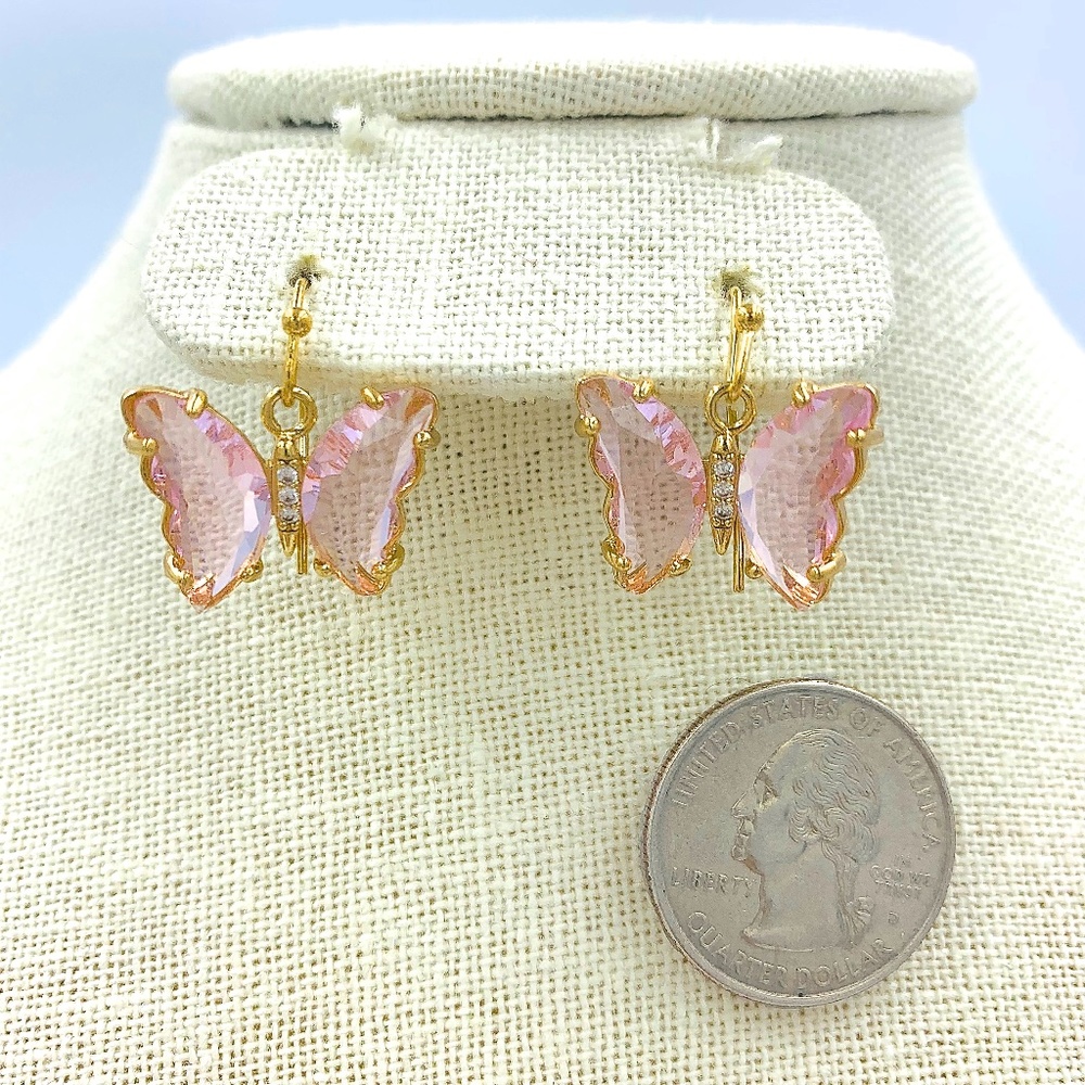 Butterfly Glass Dangle Earrings